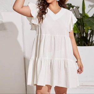 White linen Shein dress size 1x or US 14